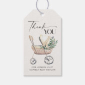 Étiquettes-cadeau Baby shower de poussette de bébé de Boho neutre po (Devant)