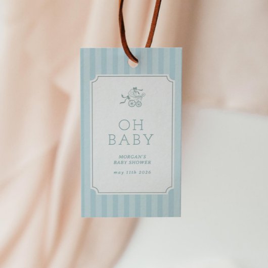 Étiquettes-cadeau Baby shower de poussette de bébé mignonne Preppy