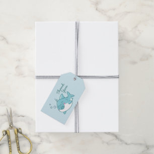 Étiquettes-cadeau Baby shower de requin mignon Kawaii Merci garçon b