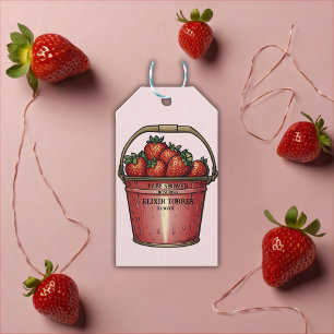 Étiquettes-cadeau Baby shower de seau sucré aux fraises