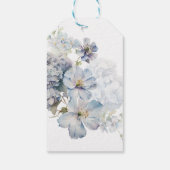 Étiquettes-cadeau Baby shower de théière Blue Hydrangeas merci (Dos)