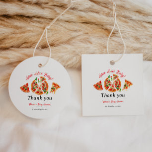 Étiquettes Cadeau Baby shower de tranche de pizza italienne moderne