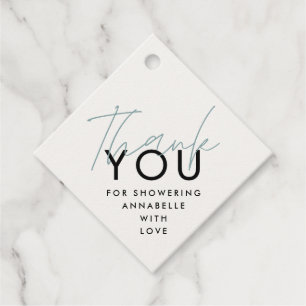 Étiquettes Cadeau Baby shower de typographie moderne merci