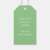 Étiquettes-cadeau Baby shower de vache vert (Dos)