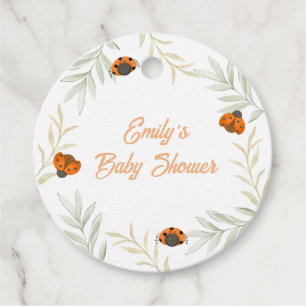 Étiquettes Cadeau Baby shower de verdure de l'automne rustique Ladyb