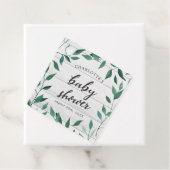 Étiquettes Cadeau Baby shower de verdure rustique (En situation)