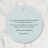 Étiquettes Cadeau Baby shower des bois (Dos)