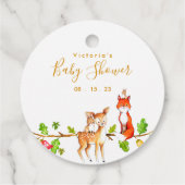 Étiquettes Cadeau Baby shower des bois (Dos)