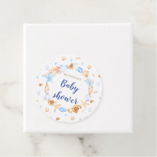 Étiquettes Cadeau baby shower des coquillages côtiers