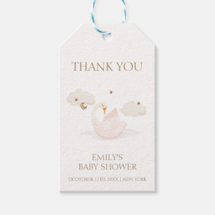 Étiquettes-cadeau Baby shower d'étoile moon simple Princess Swan