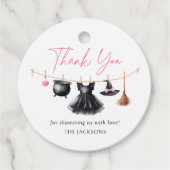 Étiquettes Cadeau Baby shower d'Halloween sorcière (Devant)