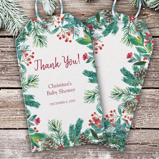 Étiquettes-cadeau Baby shower d'hiver