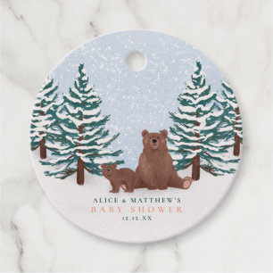 Étiquettes Cadeau Baby shower d'hiver de l'ours mignon Favoriser