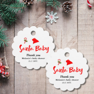 Étiquettes Cadeau Baby shower d'hiver père Noël Baby Christmas