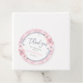 Étiquettes Cadeau Baby shower d'hiver Pink & Silver Snowflake Douche (En situation)