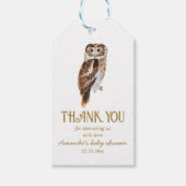 Étiquettes-cadeau Baby shower d'illustration de la chouette mûre Mer (Devant)