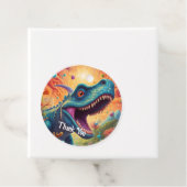 Étiquettes Cadeau Baby shower Dino-Mite (En situation)