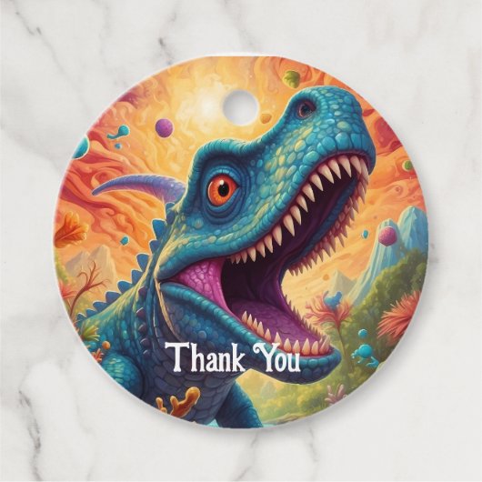 Étiquettes Cadeau Baby shower Dino-Mite (Devant)