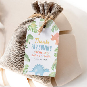 Étiquettes-cadeau Baby shower Dinosaur aquarelle