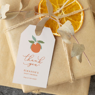 Étiquettes-cadeau Baby shower d'Oranges de Citrus Little Cutie