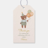 Étiquettes-cadeau Baby shower d'ours mignon (Dos)
