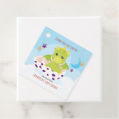 Étiquettes Cadeau Baby shower Dragon (En situation)