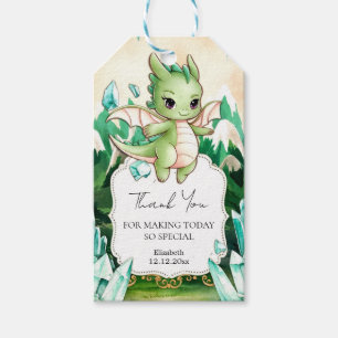 Étiquettes-cadeau Baby shower Dragon simple et heureux