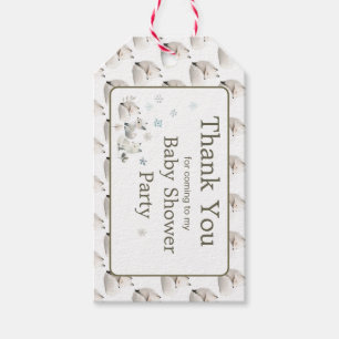 Étiquettes-cadeau Baby shower du loup arctique d'hiver