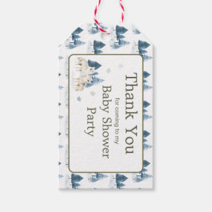 Étiquettes-cadeau Baby shower du loup arctique d'hiver