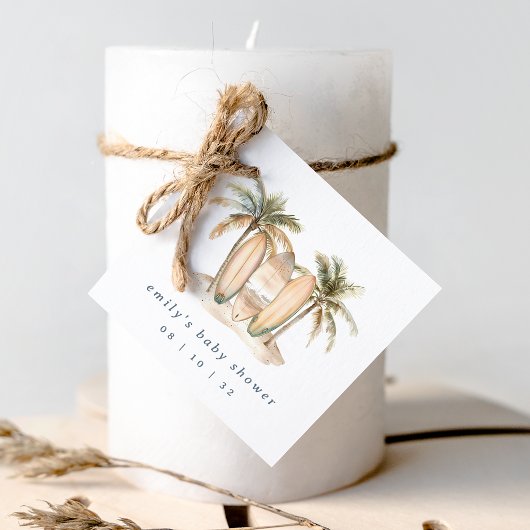 Étiquettes Cadeau Baby shower du Surf côtier