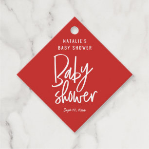 Étiquettes Cadeau Baby shower écrit par main moderne