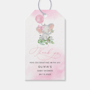 Étiquettes-cadeau Baby shower Elephant Gir de verdure rustique