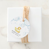 Étiquettes Cadeau Baby shower en caoutchouc (En situation)