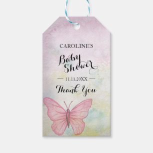 Étiquettes-cadeau Baby shower en pastel personnalisé de rose de