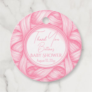 Étiquettes Cadeau Baby shower en ruban rose Coquette Bow Toile de Jo
