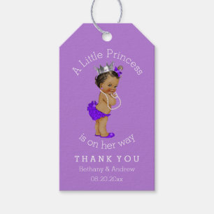 Étiquettes-cadeau Baby shower ethnique de princesse Purple