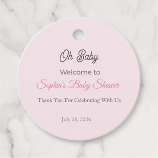 Étiquettes Cadeau Baby Shower Favor Tag | Oh Baby Sophia
