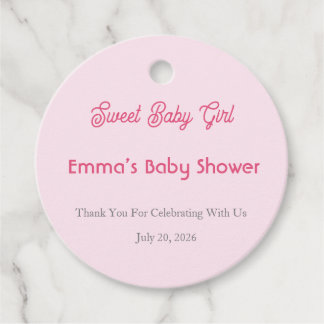 Étiquettes Cadeau Baby Shower Favor Tag | Sweet Baby Girl