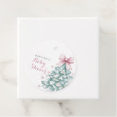 Étiquettes Cadeau Baby shower Fille d'hiver Noël (En situation)