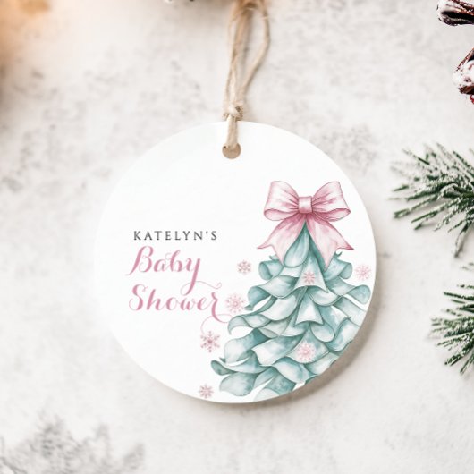 Étiquettes Cadeau Baby shower Fille d'hiver Noël