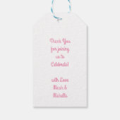 Étiquettes-cadeau Baby shower Flamant rose rose (Dos)