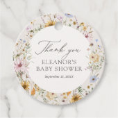 Étiquettes Cadeau Baby shower Fleur sauvage bébé en fleurs printemps (Devant)