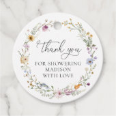 Étiquettes Cadeau Baby shower fleur sauvage Boho (Devant)