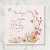 Étiquettes Cadeau Baby shower fleur sauvage Boho (Devant)