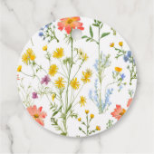 Étiquettes Cadeau baby shower fleur sauvage boho (Dos)