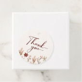 Étiquettes Cadeau Baby shower Fleur sauvage Boho Merci (En situation)