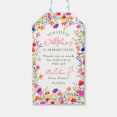 Étiquettes-cadeau Baby shower fleur sauvage boho moderne merci (Devant)