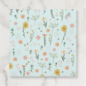 Étiquettes Cadeau Baby shower Fleur sauvage de filles Boho rose (Dos)