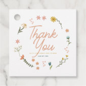 Étiquettes Cadeau Baby shower Fleur sauvage de filles Boho rose (Devant)