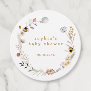Étiquettes Cadeau Baby shower Fleur sauvage de Mama à Bee
